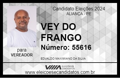 Candidato VEY DO FRANGO 2024 - ALIANÇA - Eleições