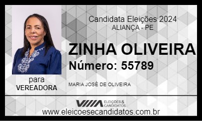 Candidato ZINHA OLIVEIRA 2024 - ALIANÇA - Eleições