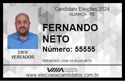 Candidato FERNANDO NETO 2024 - ALIANÇA - Eleições