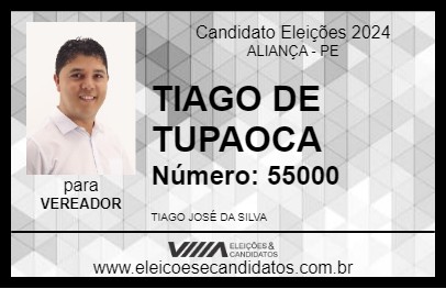 Candidato TIAGO DE TUPAOCA 2024 - ALIANÇA - Eleições