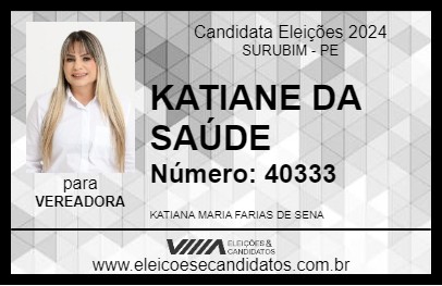 Candidato KATIANE DA SAÚDE 2024 - SURUBIM - Eleições