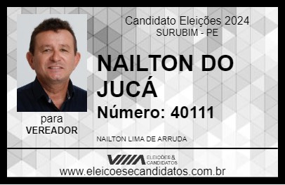 Candidato NAILTON DO JUCÁ 2024 - SURUBIM - Eleições