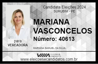 Candidato MARIANA VASCONCELOS 2024 - SURUBIM - Eleições