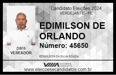 Candidato EDIMILSON DE ORLANDO 2024 - VERDEJANTE - Eleições