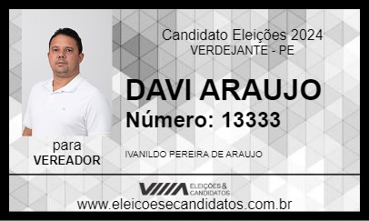 Candidato DAVI ARAUJO 2024 - VERDEJANTE - Eleições