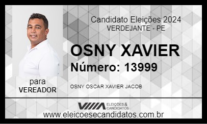 Candidato OSNY XAVIER 2024 - VERDEJANTE - Eleições