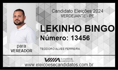 Candidato LEKINHO BINGO 2024 - VERDEJANTE - Eleições