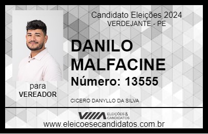 Candidato DANILO MALFACINE 2024 - VERDEJANTE - Eleições