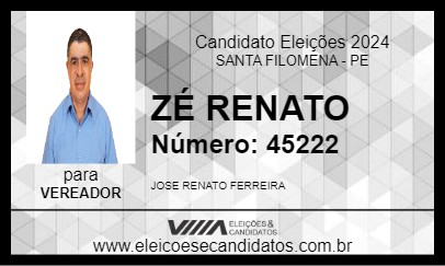 Candidato ZÉ RENATO 2024 - SANTA FILOMENA - Eleições