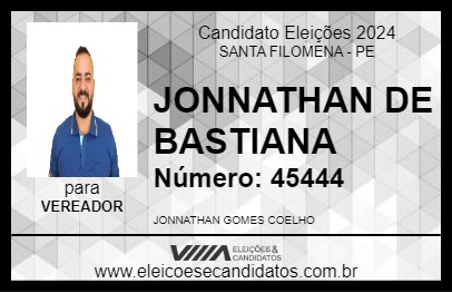 Candidato JONNATHAN DE BASTIANA 2024 - SANTA FILOMENA - Eleições