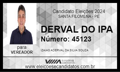 Candidato DERVAL DO IPA 2024 - SANTA FILOMENA - Eleições