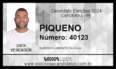 Candidato PIQUENO 2024 - CAPOEIRAS - Eleições