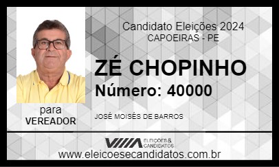 Candidato ZÉ CHOPINHO 2024 - CAPOEIRAS - Eleições