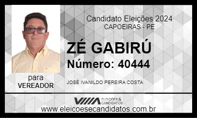 Candidato ZÉ GABIRÚ 2024 - CAPOEIRAS - Eleições