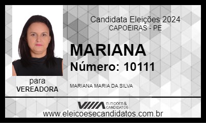 Candidato MARIANA 2024 - CAPOEIRAS - Eleições