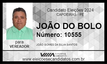 Candidato JOÃO DO BOLO 2024 - CAPOEIRAS - Eleições