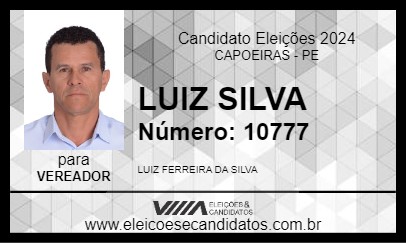 Candidato LUIZ SILVA 2024 - CAPOEIRAS - Eleições