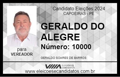 Candidato GERALDO DO ALEGRE 2024 - CAPOEIRAS - Eleições