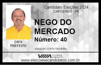 Candidato NEGO DO MERCADO 2024 - CAPOEIRAS - Eleições