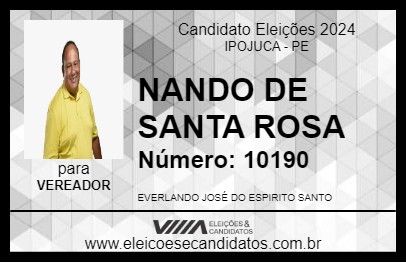 Candidato NANDO DE SANTA ROSA 2024 - IPOJUCA - Eleições