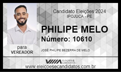 Candidato PHILIPE MELO 2024 - IPOJUCA - Eleições