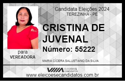 Candidato CRISTINA DE JUVENAL 2024 - TEREZINHA - Eleições