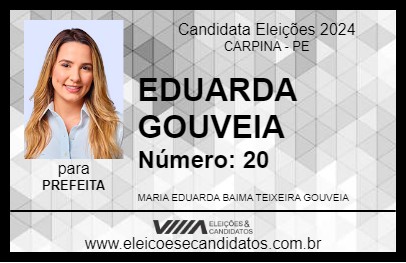 Candidato EDUARDA GOUVEIA 2024 - CARPINA - Eleições