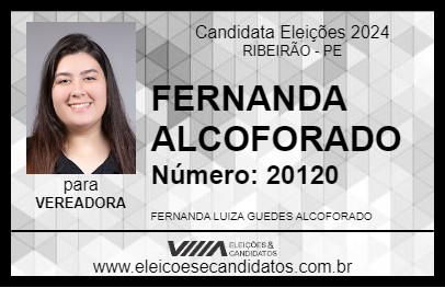 Candidato FERNANDA ALCOFORADO 2024 - RIBEIRÃO - Eleições