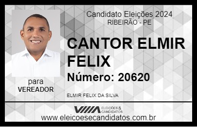 Candidato CANTOR ELMIR FELIX 2024 - RIBEIRÃO - Eleições