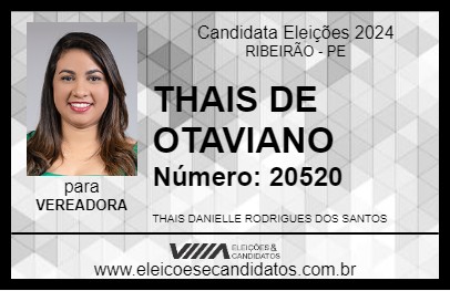 Candidato THAIS DE OTAVIANO 2024 - RIBEIRÃO - Eleições