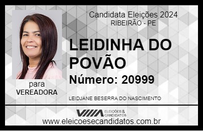 Candidato LEIDINHA DO POVÃO 2024 - RIBEIRÃO - Eleições