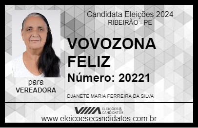 Candidato VOVOZONA FELIZ 2024 - RIBEIRÃO - Eleições