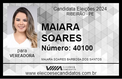 Candidato MAIARA SOARES 2024 - RIBEIRÃO - Eleições