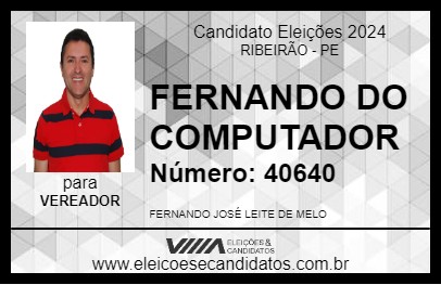 Candidato FERNANDO DO COMPUTADOR 2024 - RIBEIRÃO - Eleições