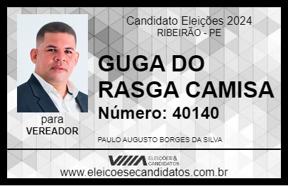 Candidato GUGA DO RASGA CAMISA 2024 - RIBEIRÃO - Eleições