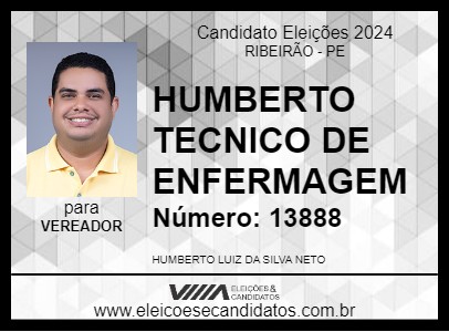 Candidato HUMBERTO TECNICO DE ENFERMAGEM 2024 - RIBEIRÃO - Eleições