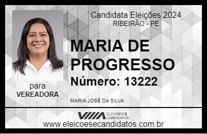 Candidato MARIA DE PROGRESSO 2024 - RIBEIRÃO - Eleições