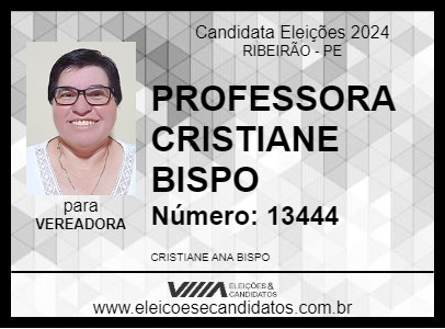 Candidato PROFESSORA CRISTIANE BISPO 2024 - RIBEIRÃO - Eleições