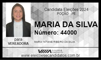 Candidato MARIA DA SILVA 2024 - POÇÃO - Eleições