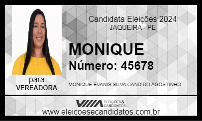 Candidato MONIQUE 2024 - JAQUEIRA - Eleições