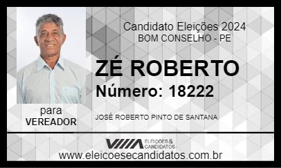 Candidato ZÉ ROBERTO 2024 - BOM CONSELHO - Eleições