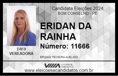 Candidato ERIDAN DA RAINHA 2024 - BOM CONSELHO - Eleições