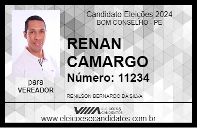 Candidato RENAN CAMARGO 2024 - BOM CONSELHO - Eleições