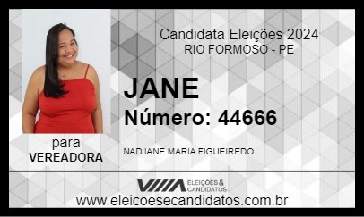 Candidato JANE 2024 - RIO FORMOSO - Eleições