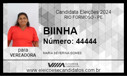 Candidato BIINHA 2024 - RIO FORMOSO - Eleições