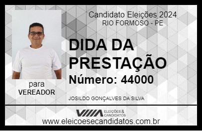 Candidato DIDA DA PRESTAÇÃO 2024 - RIO FORMOSO - Eleições