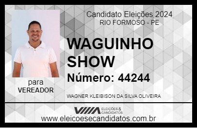 Candidato WAGUINHO SHOW 2024 - RIO FORMOSO - Eleições