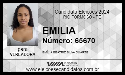 Candidato EMILIA 2024 - RIO FORMOSO - Eleições