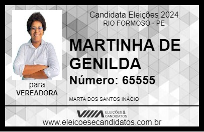 Candidato MARTINHA DE GENILDA 2024 - RIO FORMOSO - Eleições