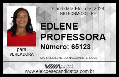 Candidato EDLENE PROFESSORA 2024 - RIO FORMOSO - Eleições